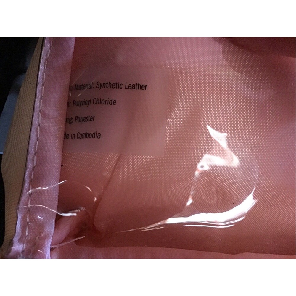 Red Stone Peach Makeup Jewelry Bag Pouch Folding Clutch Zip NWT - Picture 5 of 9